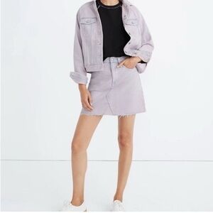Madewell Set - Pale Lilac Denim Skirt - 27 and Jacket - S
